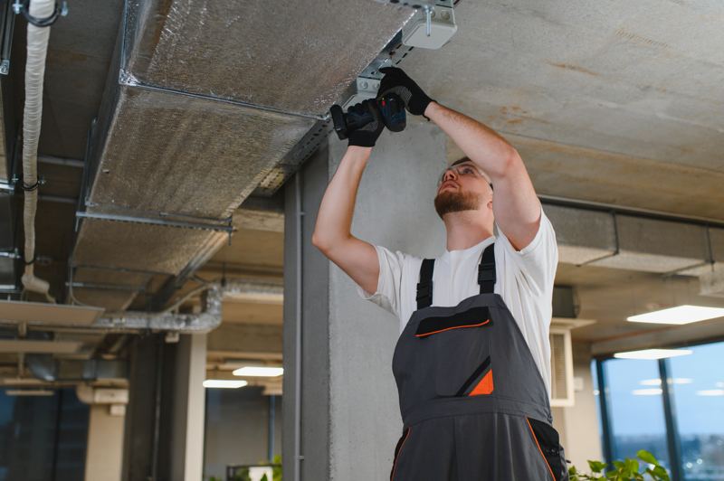 Ductwork service on the supply trunk